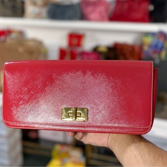 PRADA TURN LOCK CLUTCH (some patina)